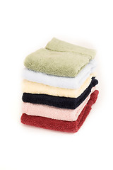 Image showing stacked towels isolated