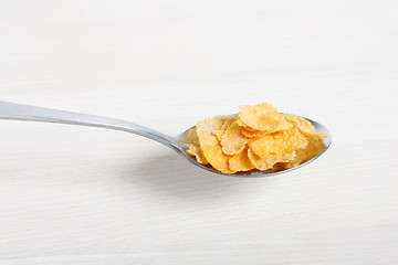 Image showing Spoon of cornflakes