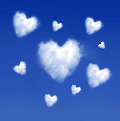 Image showing Heartshaped clouds