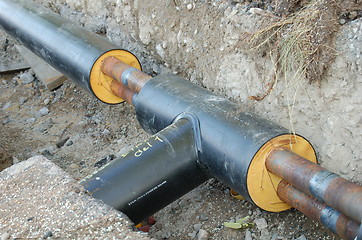 Image showing District heating T-connection