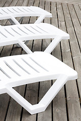 Image showing Poolside chairs