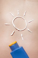 Image showing Sun and sunscreen