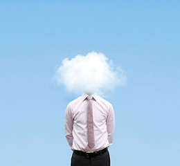 Image showing Businessman in cloud