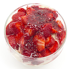 Image showing Ice cream with fresh strawberry