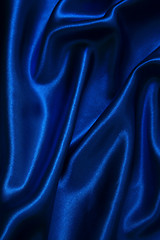 Image showing Smooth elegant dark blue silk 