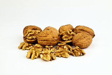 Image showing Walnuts isolated on white background.