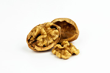 Image showing Walnut isolated on white background.