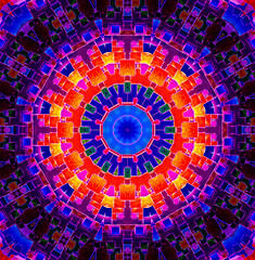 Image showing Bright Colour Kaleidoscopic Background