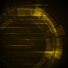Image showing Abstract dark yellow technical background 
