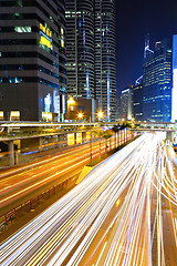 Image showing traffic through downtown in Hongkong