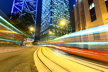 Image showing traffic in city at night