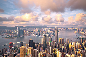 Image showing Hong Kong landmark view from the peak