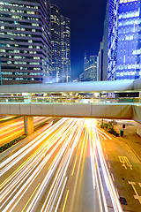 Image showing traffic in city at night