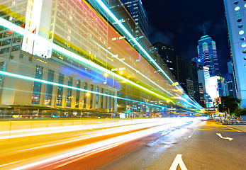 Image showing traffic in downtown in hong kong