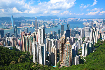 Image showing Hong Kong landmark view from the peak