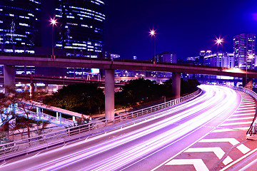 Image showing traffic in city at night