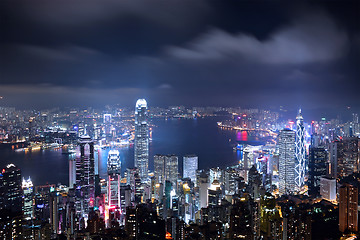 Image showing Hong Kong city at night