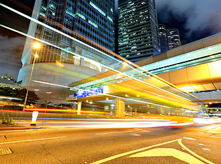 Image showing traffic in city at night