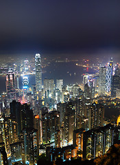 Image showing hong kong skyline at night