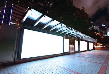 Image showing Blank billboard at night