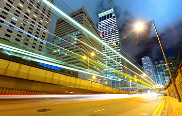 Image showing traffic in city at night