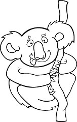 Image showing cartoon koala for coloring book