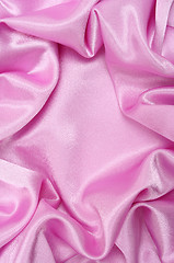 Image showing Smooth elegant pink silk as background 