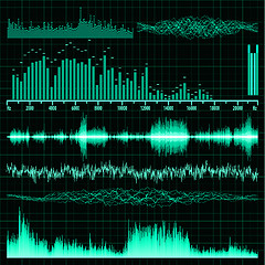 Image showing Sound waves set. Music background. EPS 8