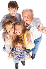 Image showing Thumbs-up family posing in style