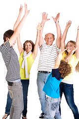 Image showing Cheerful family of five