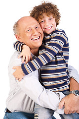 Image showing Grandfather and grandson