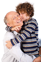 Image showing Grandfather and grandson