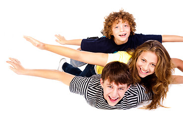 Image showing Happy family isolated on white background