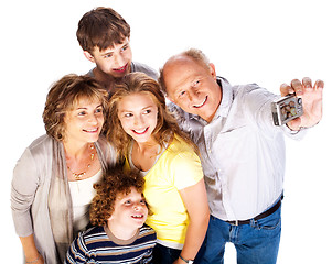 Image showing Family together taking self-portrait