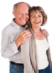 Image showing Happy senior couple smiling at camera