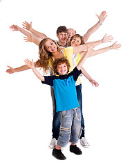 Image showing Portrait of cheerful three generation family