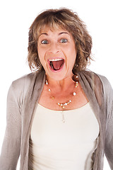 Image showing Amazed attractive senior woman