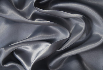 Image showing Smooth elegant grey silk as background 