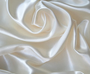 Image showing Smooth elegant white silk as background 