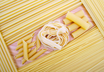 Image showing Different kinds of italian pasta 