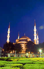 Image showing Blue Mosque park night Istanbul Turkey