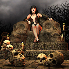 Image showing Gothic Lady on a throne