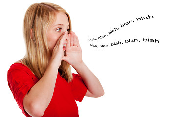 Image showing Child speaking out loud