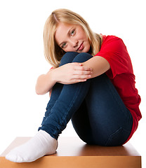 Image showing Feeling Lonely teenager girl