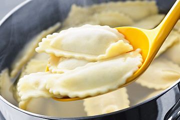 Image showing Cooking ravioli