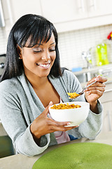 Image showing Woman having breakfast