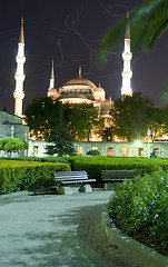 Image showing Blue Mosque Hippodrome park night Istanbul Turkey