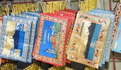 Image showing souvenirs on display rack Istanbul Turkey