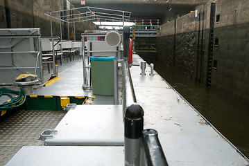 Image showing Boat in Sluice Gate