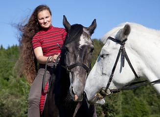 Image showing Two horses. Love